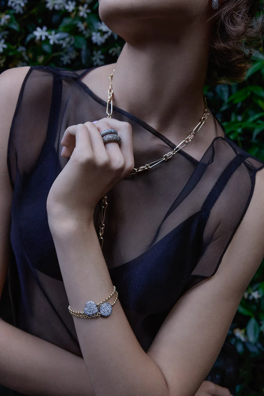 Modern Finish Diamond Chubby Love Bracelet