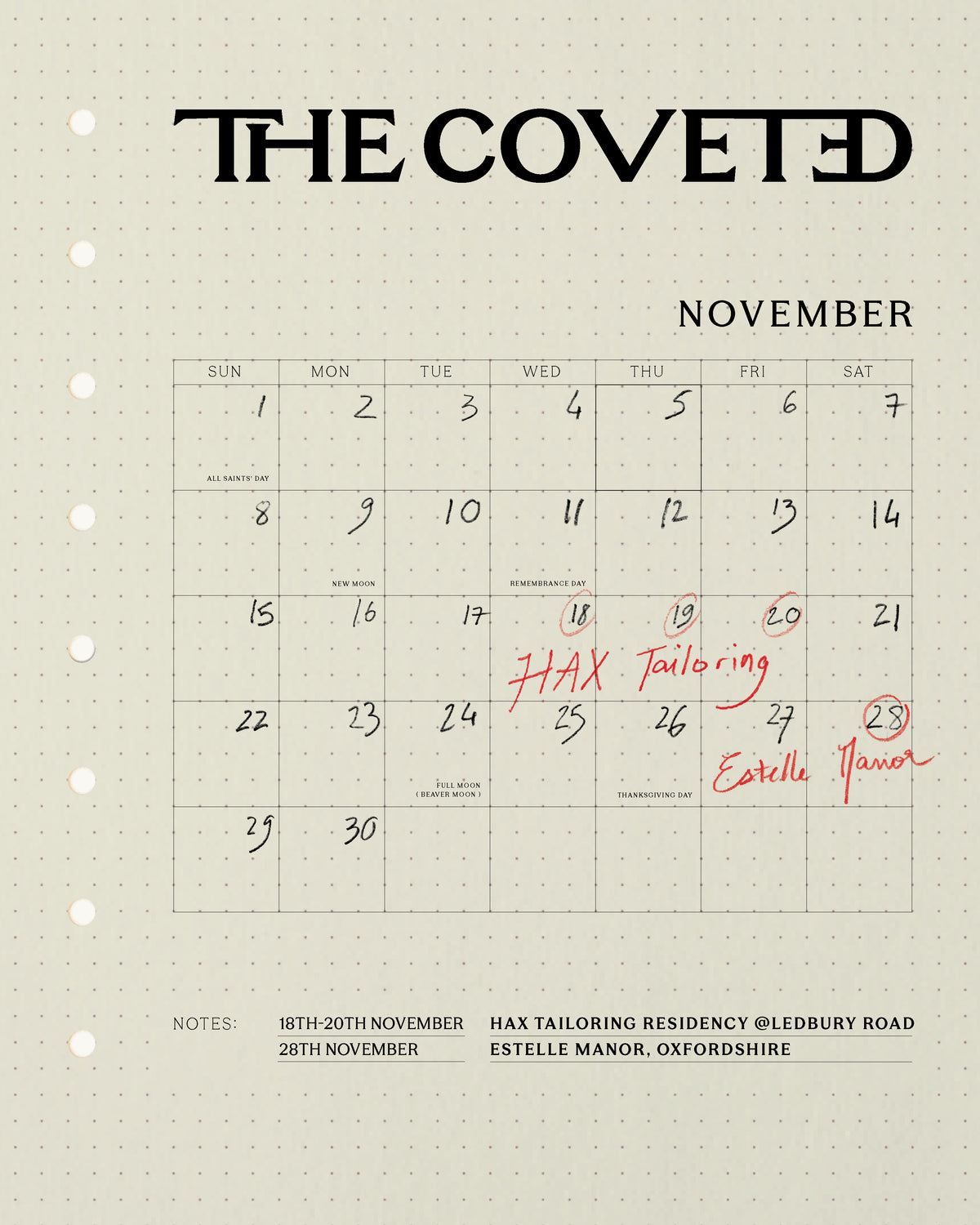 THE COVETED: NOVEMBER