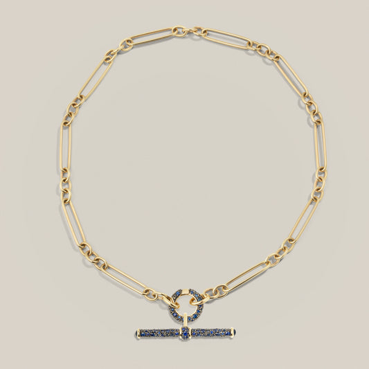 Blue Sapphire T-Bar Pendant