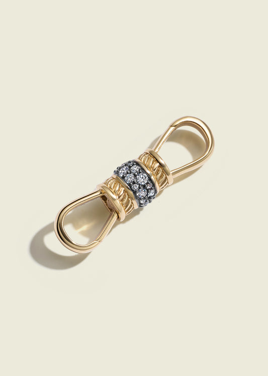Antique Finish Diamond Double Albert Clip