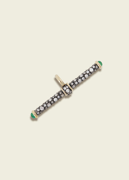 Antique Finish Diamond T-Bar Pendant