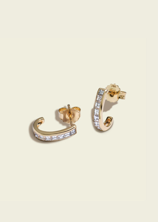 Baby Carre Cut Half Hoops
