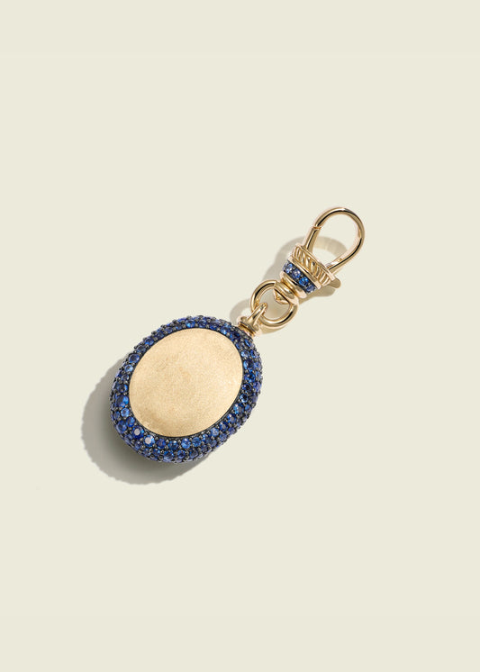 Blue Sapphire Oval Pocket Watch Pendant