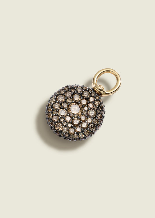 Antique Finish Cognac Diamond Pocket Watch Pendant