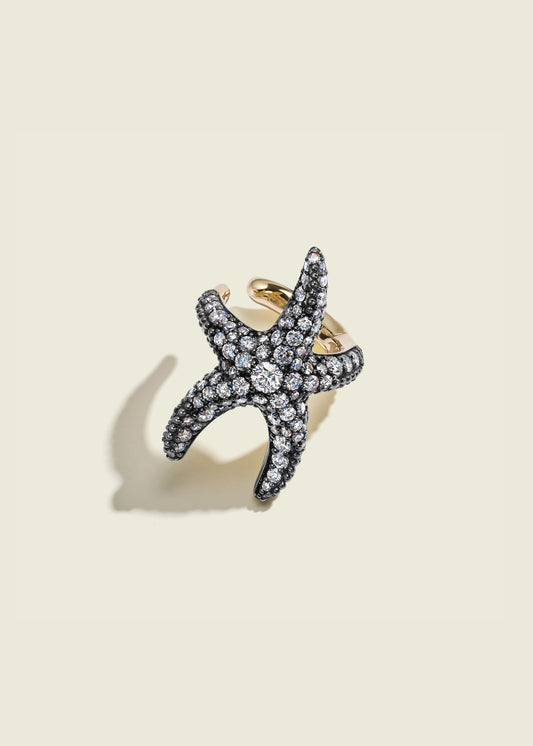 Starfish Diamond Pave Ear Cuff