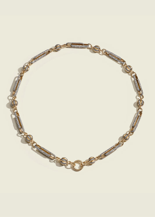 Double Diamond Strirrup Necklace