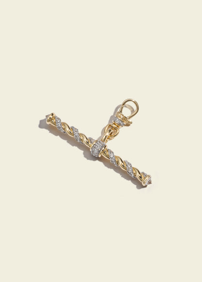 Modern Finish Twisted Rope T-Bar Clip Pendant