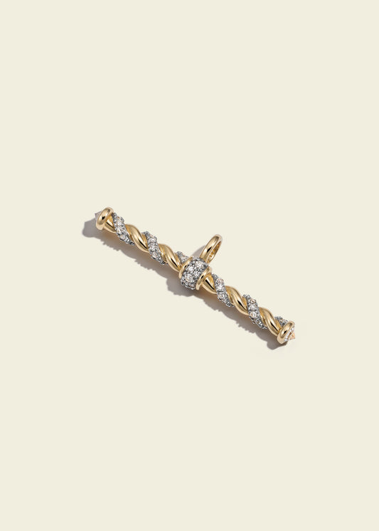 Modern Finish Twisted Rope T-Bar Pendant