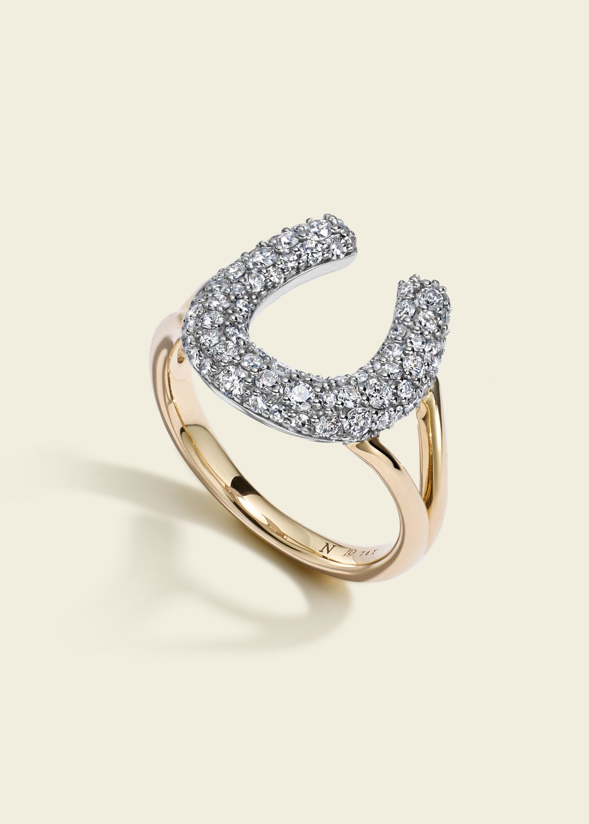Modern Finish Diamond Horseshoe Ring