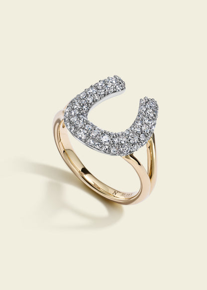 Modern Finish Diamond Horseshoe Ring