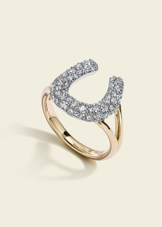 Modern Finish Diamond Horseshoe Ring
