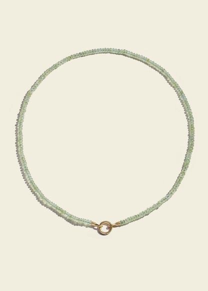 Lucy Delius polished 14ct gold necklace, front view