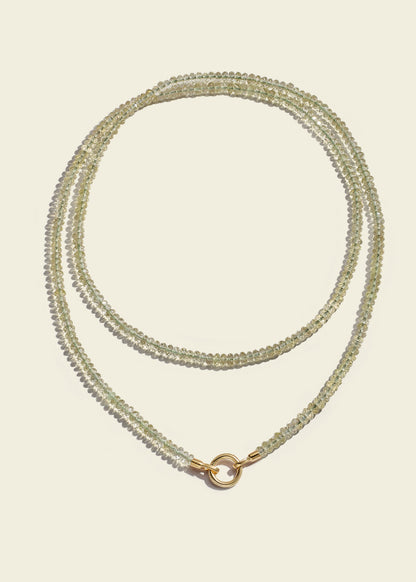 Lucy Delius polished 14ct gold necklace, front view