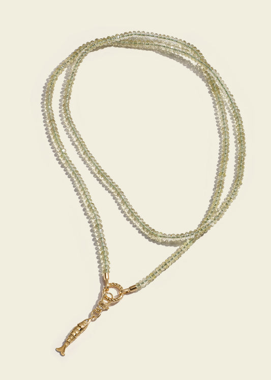 Lucy Delius polished 14ct gold necklace, close-up detail