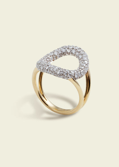 Modern Finish Diamond Oval Ring