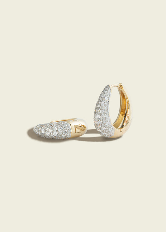 Modern Finish Diamond Oval Hoops