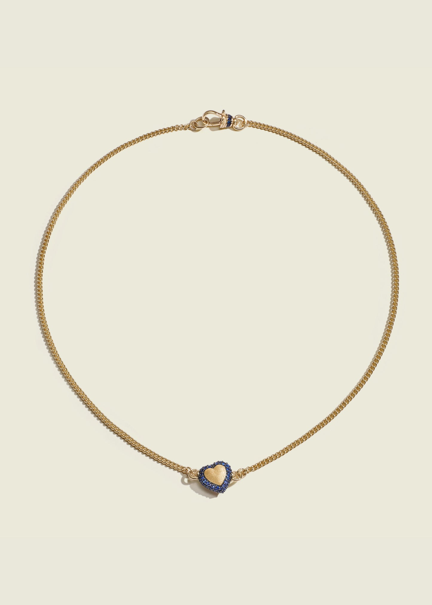 Blue Sapphire Chubby Love Necklace
