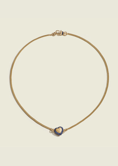 Blue Sapphire Chubby Love Necklace