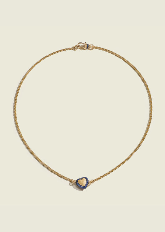 Blue Sapphire Chubby Love Necklace
