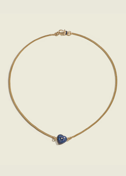 Blue Sapphire Chubby Love Necklace