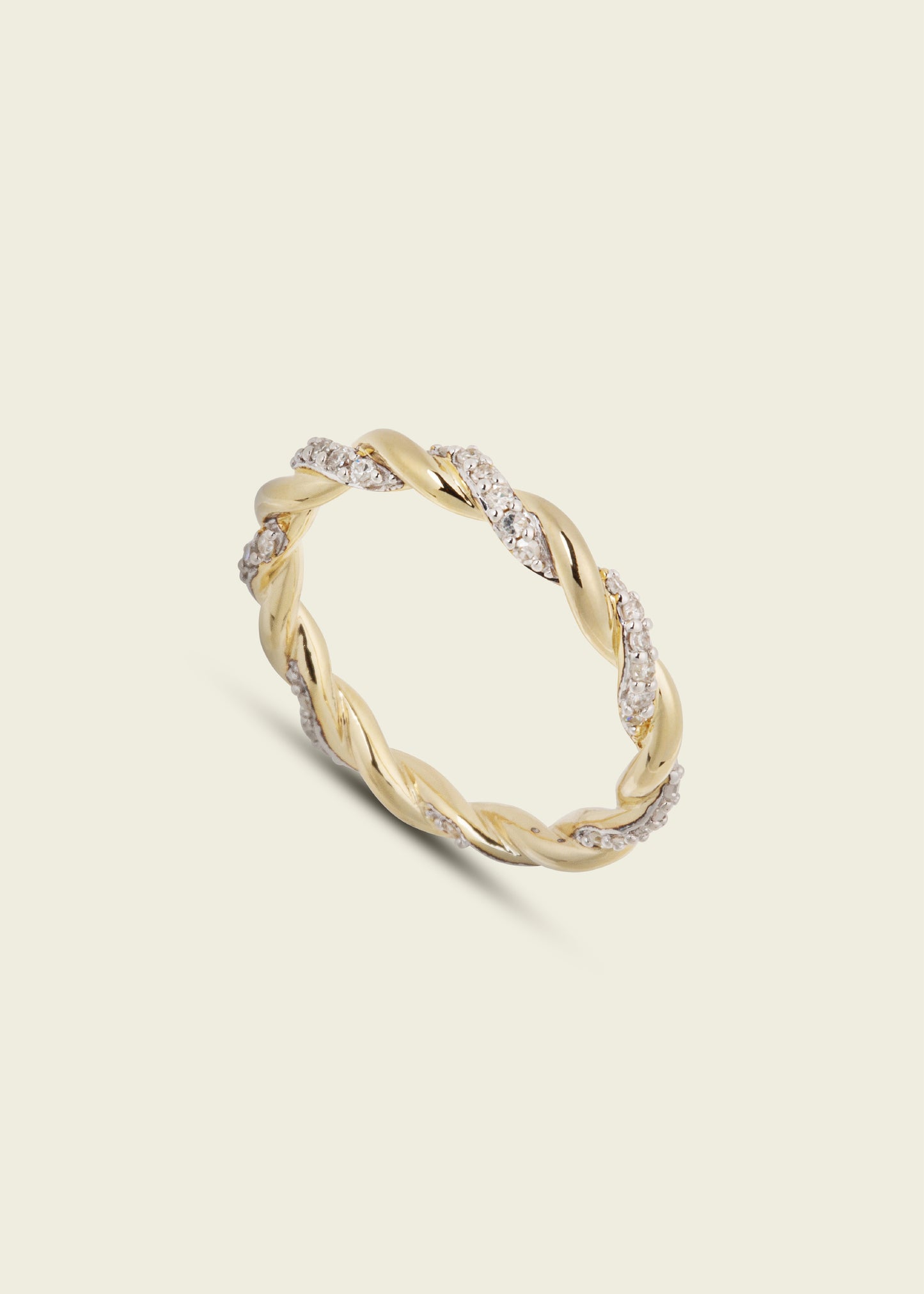Modern Finish Diamond Twisted Rope Ring