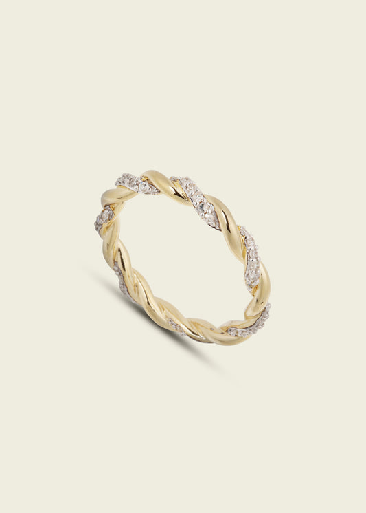 Modern Finish Diamond Twisted Rope Ring