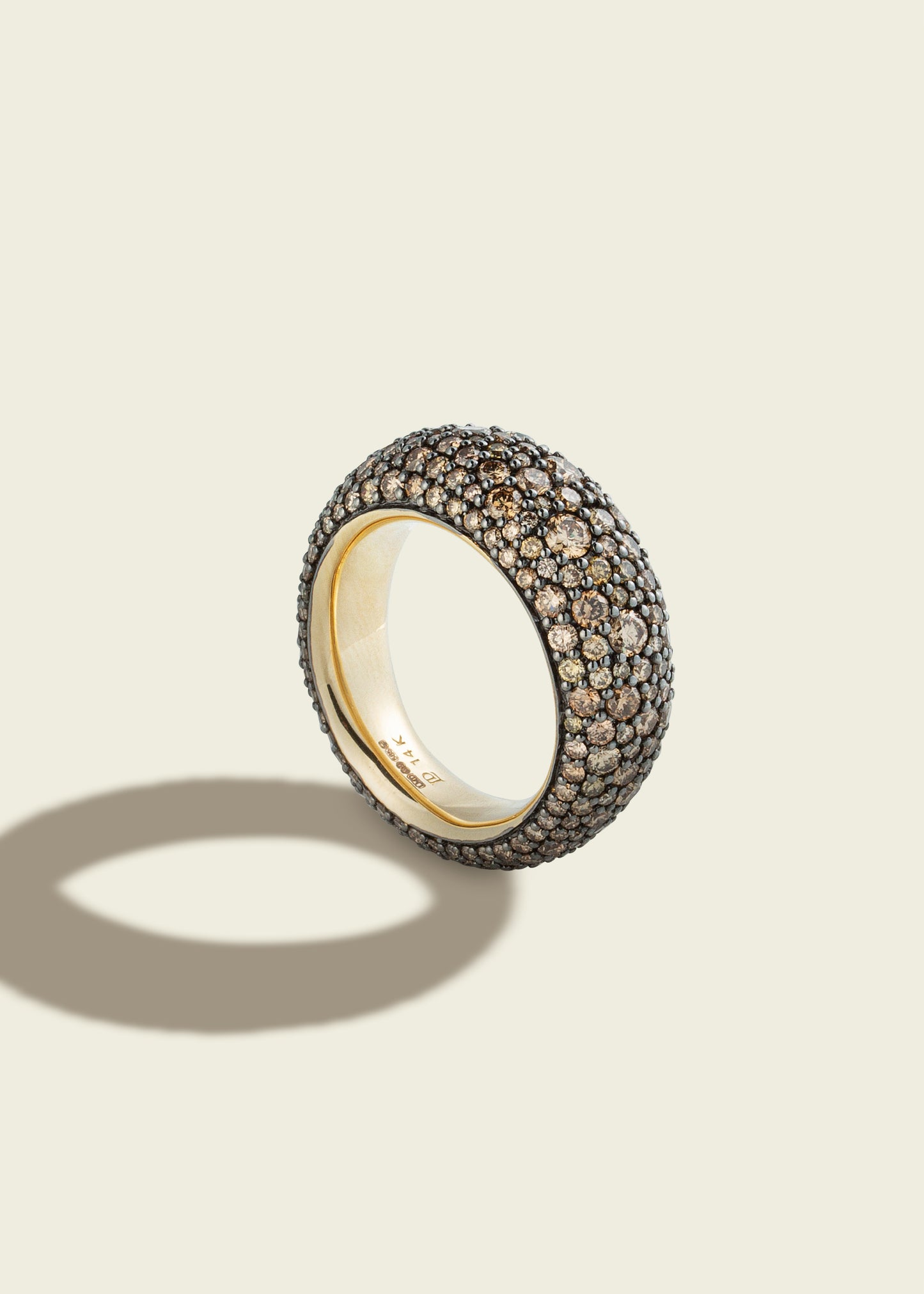 Cognac Diamond Pavé Bombé Ring