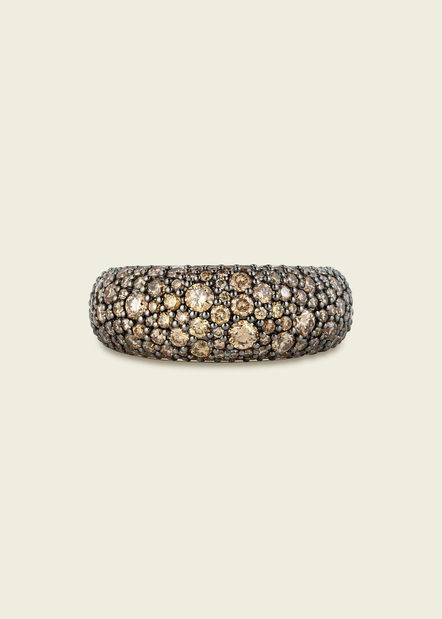 Cognac Diamond Pavé Bombé Ring