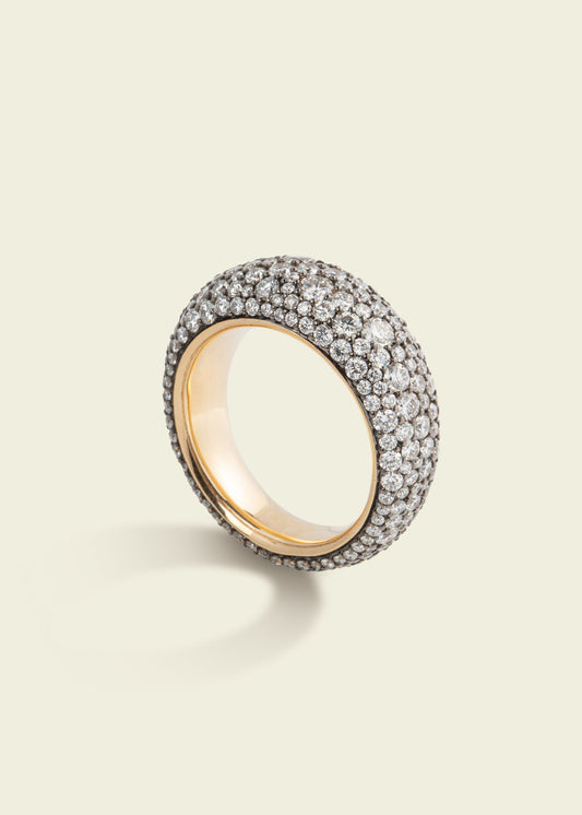 Antique Finish Diamond Bombé Ring