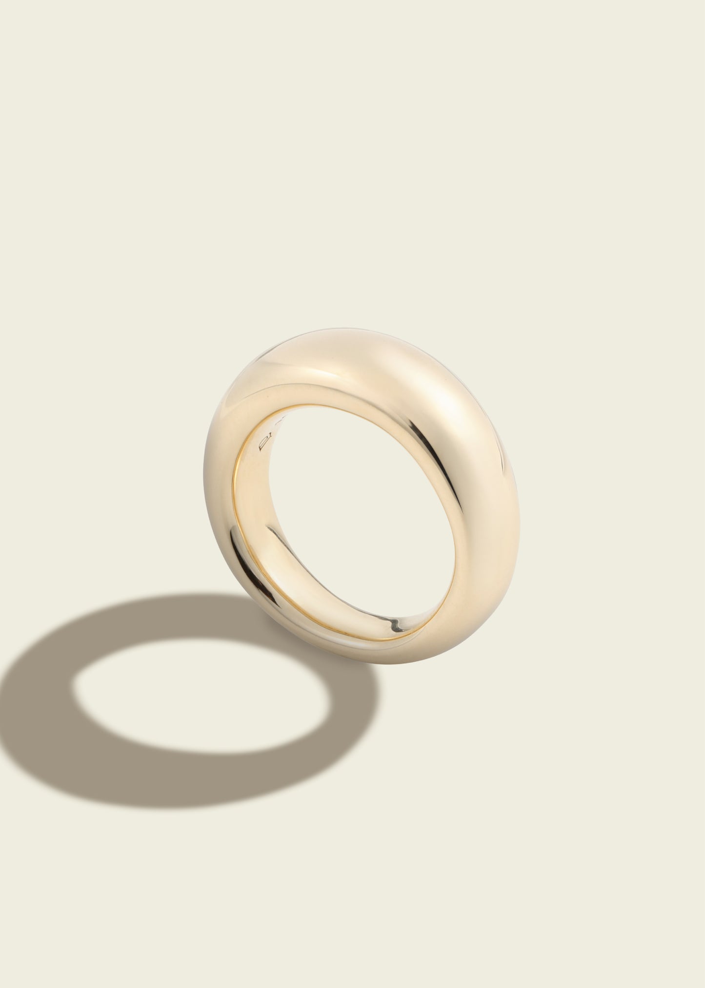 Lucy Delius satin 14ct gold ring, front view