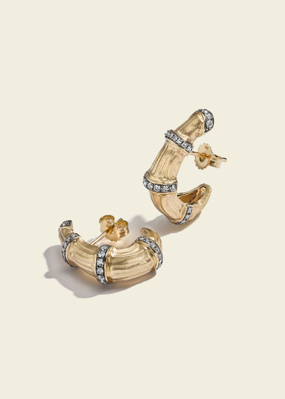 Lucy Delius 14ct gold ear cuffs, front view