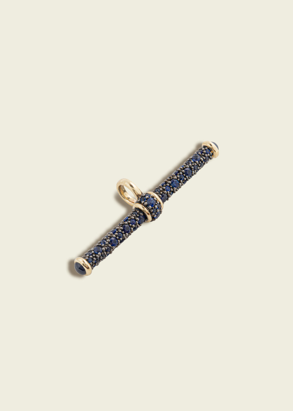 Blue Sapphire T-Bar Pendant. Victorian inspired jewellery, Lucy