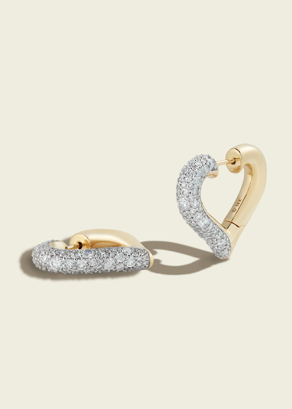 Modern Finish Chubby Love Diamond Earring