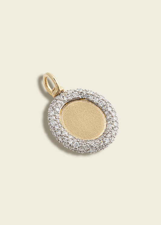 Modern Finish Victorian Set Diamond Portrait Pendant
